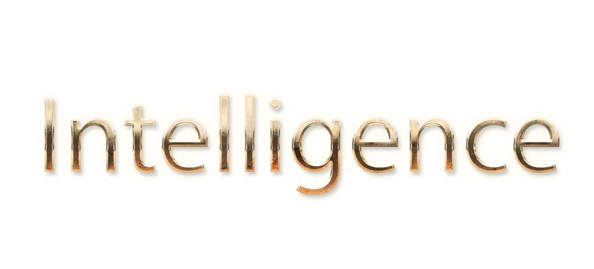 WORD INTELLIGENCE gold text typography PNG images free